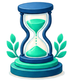 Reloj de arena elegante sobre un pedestal