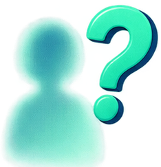 Silueta difuminada de una persona junto a un signo de interrogación
